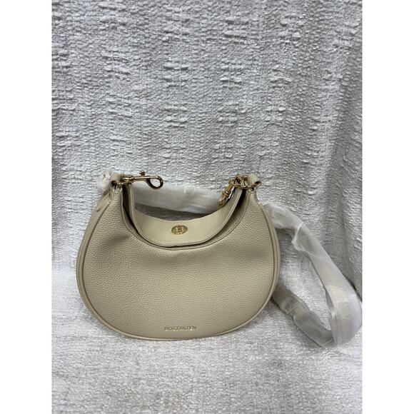 Bostanten Cream Faux Pebbled Leather Shoulder Bag NWT #56662 - Picture 1 of 9